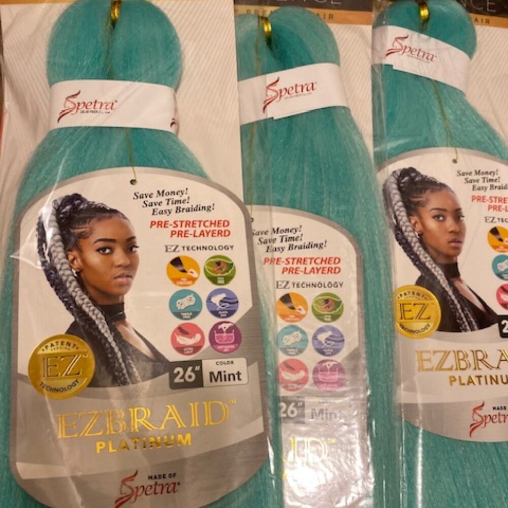 EZBRAID 26" Mint colored braiding hair